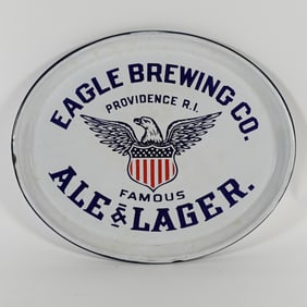 Eagle Brewing Ale Lager Patriotic Pre-Pro Porcelain Tray EXCEPTIONAL