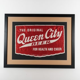 Queen City Original Beer For Health Cheer Framed Banner
