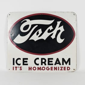 Tech Ice Cream Its Homogenized Metal Sign RARE