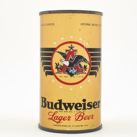 Budweiser Beer Instructional Flat Top DNCMT 4 PERCENT LID 43-40 OI 162