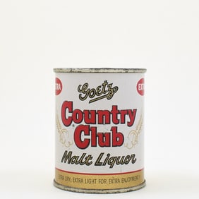 Goetz Country Club Malt Liquor Extra 8 Ounce Flat Top 90 YEARS 240-17