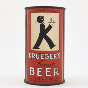 Krueger's Finest Beer Instructional Flat Top BALDY ENAMEL L90-3 OI 472