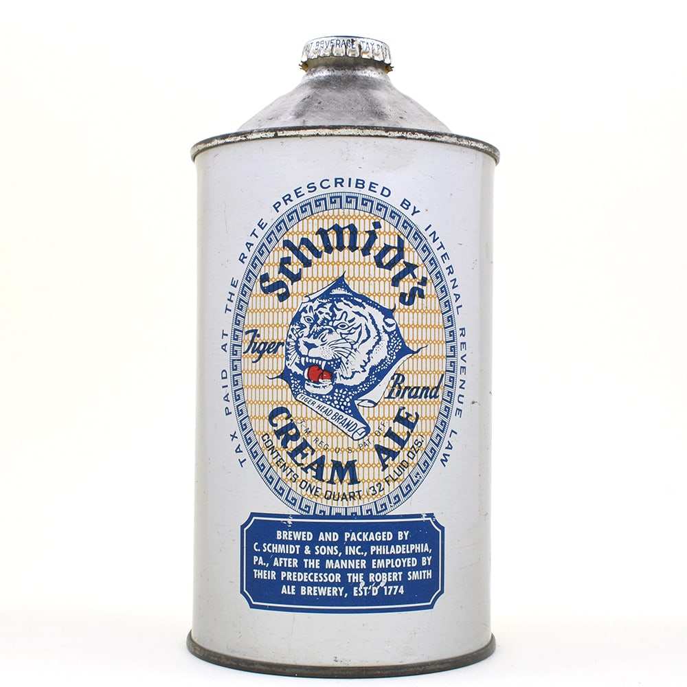 Schmidts Tiger Brand Cream Ale Quart Cone Top 218-18 (1 of 6)