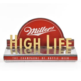 Miller High Life 1940s Tin and Wood Sign