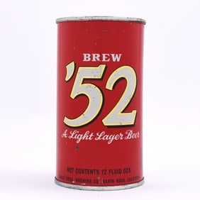 Brew 52 Light Lager Beer Flat Top THIN BLACK OUTLINE 41-23