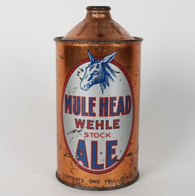 Mule Head Stock Ale Wehle Quart Cone Top 215-1 RARE