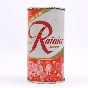 Rainier Jubilee 11 Ounce Flat Top BREWED NATURALLY Orange UNLISTED