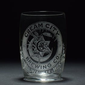 Cream City Pre-Prohibition Etched Glass