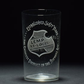 Lemp Pre-Prohibition Etched Glass MULTILINGUAL AD