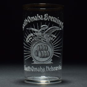 South Omaha Brewing Co Pre-Prohibition Etched Glass