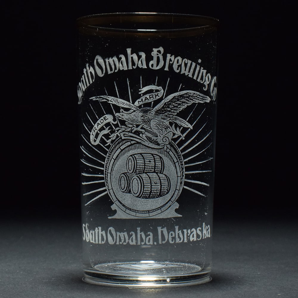 South Omaha Brewing Co Pre-Prohibition Etched Glass: Business Name: South Omaha Brewing Co., South Omaha, Nebraska Manufacturer/Plant: Unknown