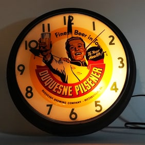 Duquesne Pilsener Prince To Your Health Illuminated Clock
