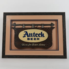 Anteek Beer Yours For Better Living Framed Diecut Compositer Sign
