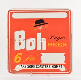 Boh Beer 1950s Wood Point-of-Sale Sign