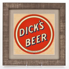 Dicks Beer 1940s Window Decal