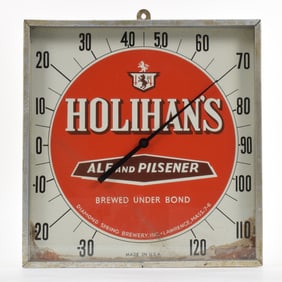 Holihans Ale and Pilsener 1950s Thermometer