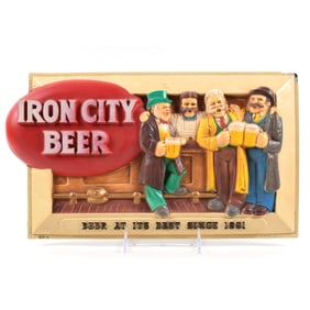 Iron City Beer 1960s Molded Plastic Sign AT ITS BEST