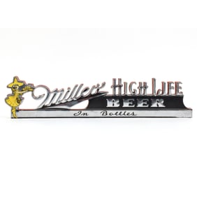 Miller High Life 1940s Die Cut Laminated Paper Sign
