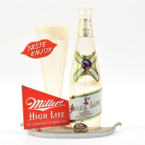 Miller High Life 1950s 3-D Plastic Back Bar Sign