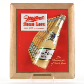 Miller High Life 1950s Composite Sign With Bottle