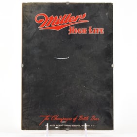 Miller High Life 1950s Reverse Painted Mirror Sign