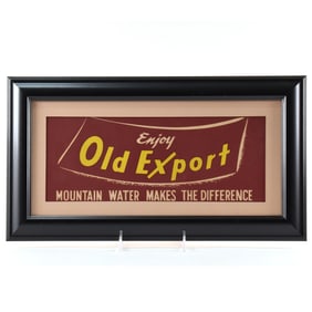 Old Export 1940s Cardboard Sign ENJOY