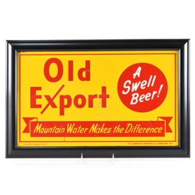 Old Export 1940s Tin Sign A SWELL BEER