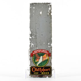 Old Export Beer 1940s Reverse Painted Glass Mirror Sign