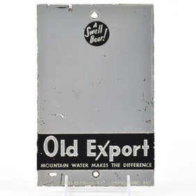 Old Export Beer 1940s Reverse Painted Mirror Sign