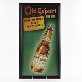 Old Export Beer 1950s Cardboard Sign