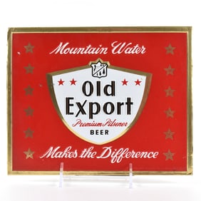Old Export Beer 1960s Foil-Cardboard Easel Sign