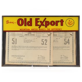 Old Export Beer Reverse-Painted Glass Sign LIQUOR LICENSE