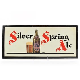 Silver Spring Ale 1930s Embossed Canadian Tin-Over-Cardbaord Sign