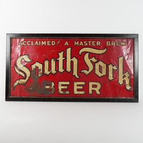South Fork Beer Acclaimed A Mater Brew Framed Tin Sign