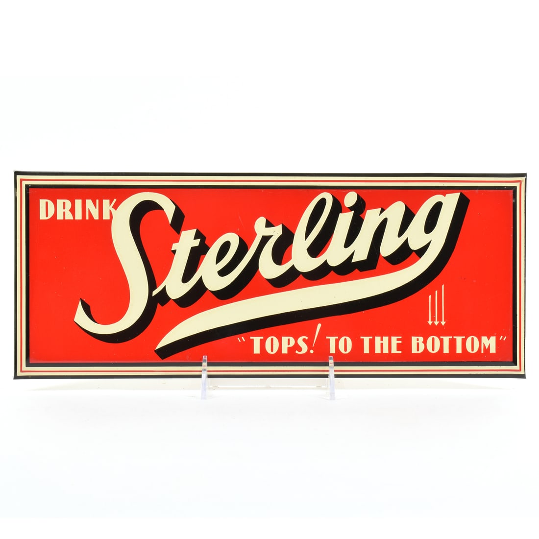 Sterling Beer 1930s Tin-Over-Cardboard Sign TOPS TO THE BOTTOM OUTSTANDING (1 of 2)
