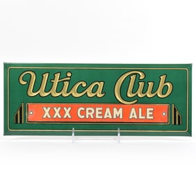 Utica Club Cream Ale 1930s Tin-Over-Cardboard Sign