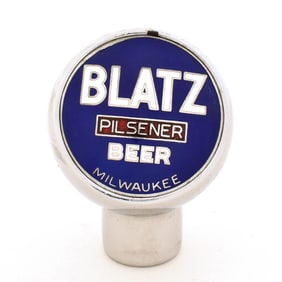 Blatz Pilsener Beer Double Sided Chrome Ball Tap Knob