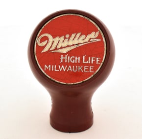 Miller High Life Milwaukee 1930s Maroon Ball Tap Knob