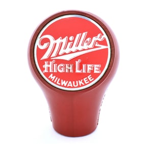 Miller High Life Milwaukee 1930s Maroon Ball Tap Knob LARGE LOGO