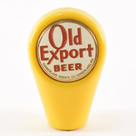 Old Export Beer 1950s Plastic 2-Sided Tap Handle YELLOW