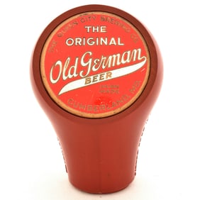 Old German Original 1930s Maroon Ball Tap Knob