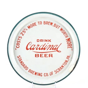 Cardinal Beer Pre-Prohibition Enamel Serving Tray