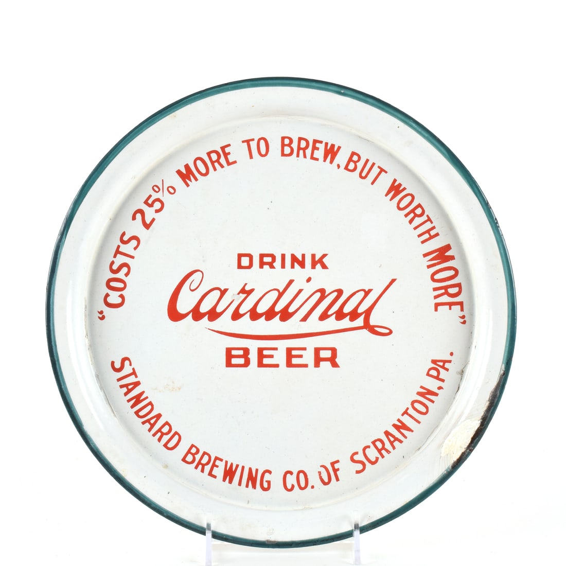 Cardinal Beer Pre-Prohibition Enamel Serving Tray (1 of 2)