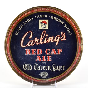 Carlings Red Cap 1930s Canadian Ale Serving Tray