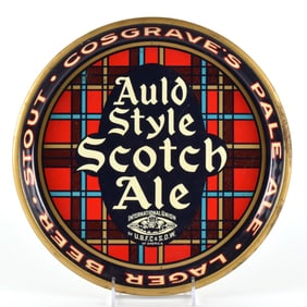 Cosgraves Auld Style Scotch Ale 1940s Canadian Serving Tray