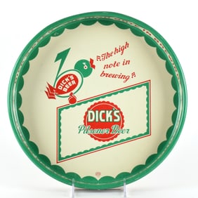 Dicks Pilsener Beer 1940s Serving Tray