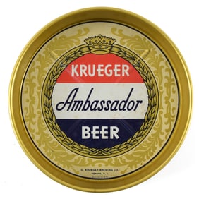 Krueger Ambassador Beer 1950s Tip Tray