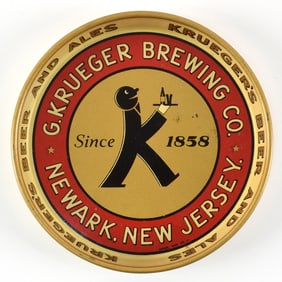 Krueger Brewing Co 1930s Tip Tray BALDY 1 of 2