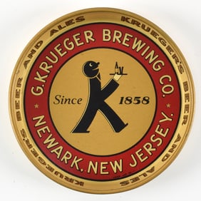Krueger Brewing Co 1930s Tip Tray BALDY 2 of 2