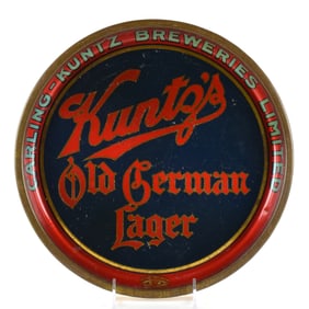 Kuntzs Old German Lager 1930s Canadian Serving Tray